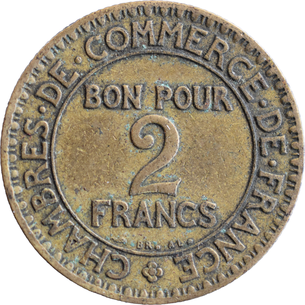 2 francs Chambre du commerce 1920 TB revers