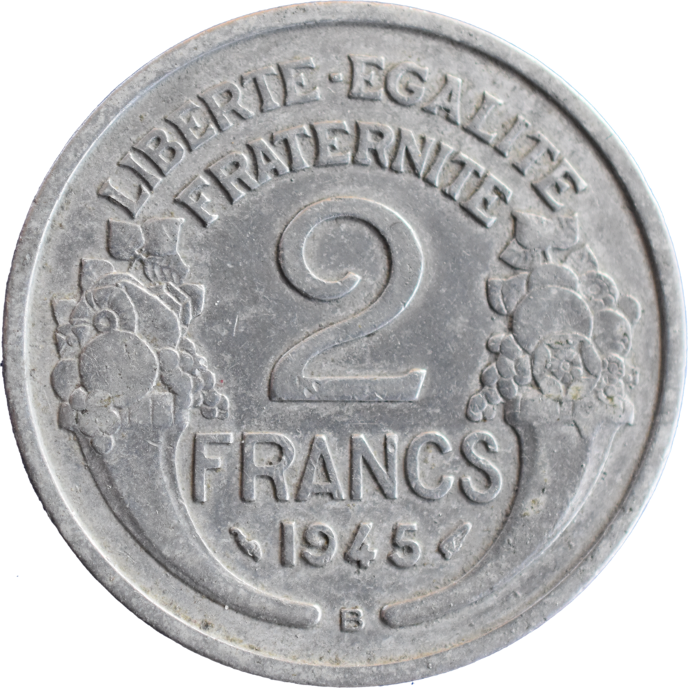 2 francs Morlon 1945 B TTB revers