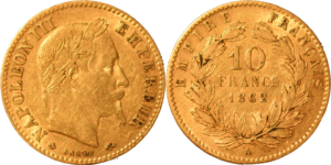 10 francs Napoléon III 1862 A TTB droit et revers