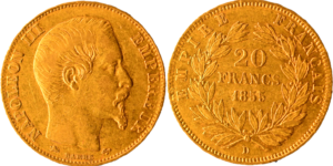 20 francs Napoléon III 1855 D TTB+ droit et revers