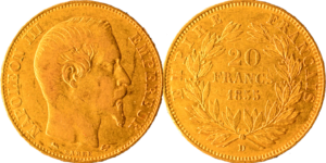 20 francs Napoléon III 1855 D TTB droit et revers