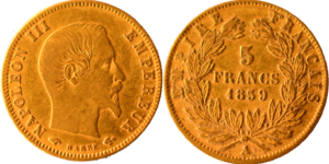 5 francs Napoléon III 1859 A TTB droit et revers