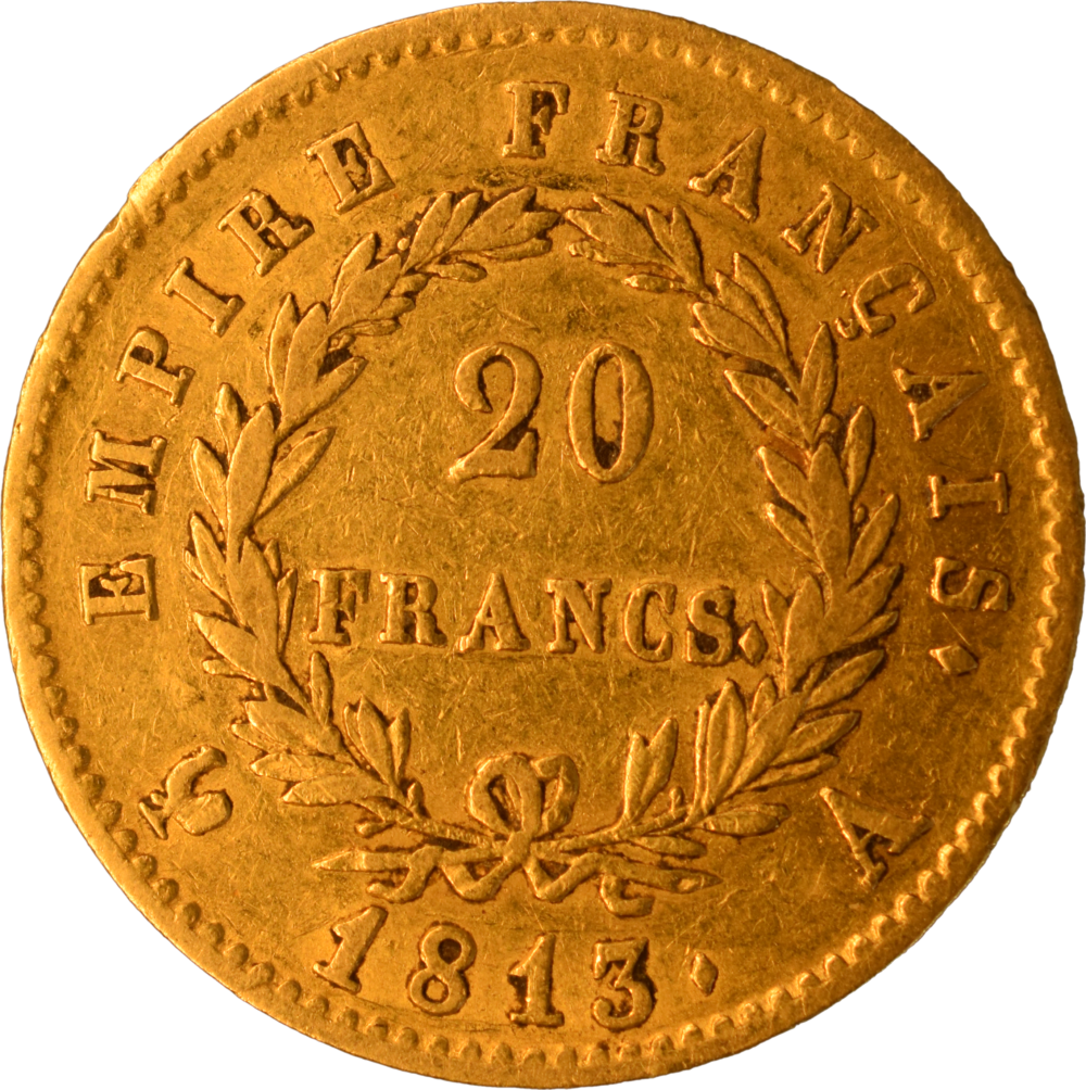 20 francs Napoléon 1813 A TTB revers