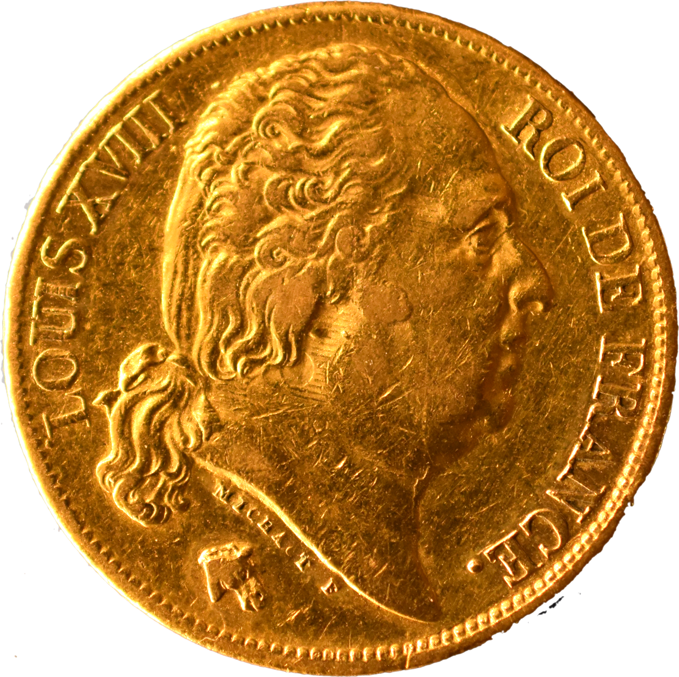 20 francs Louis XVIII1824 A SUP fautée droit