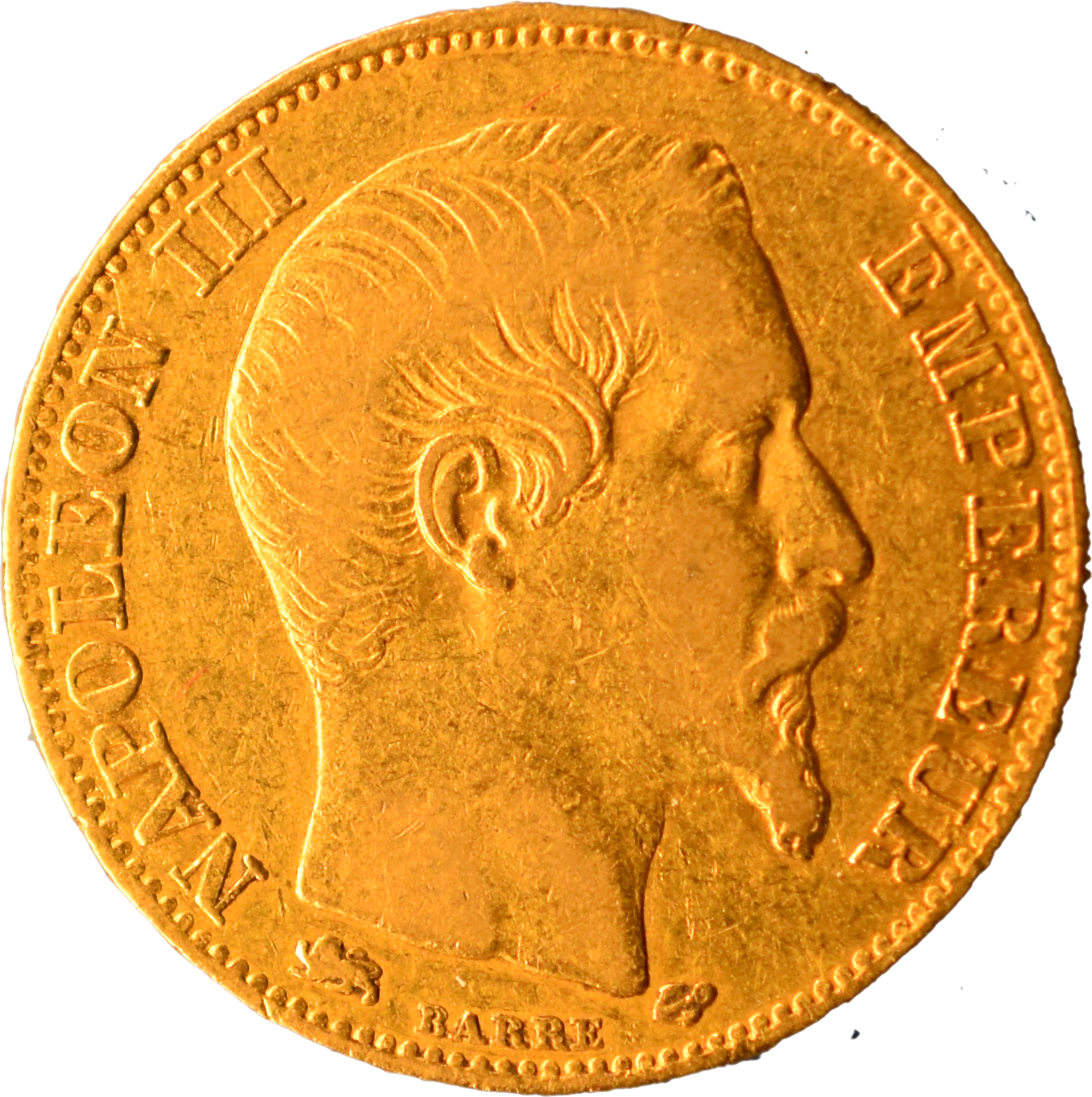 20 francs Napoléon III 1855 D grand lion TTB droit