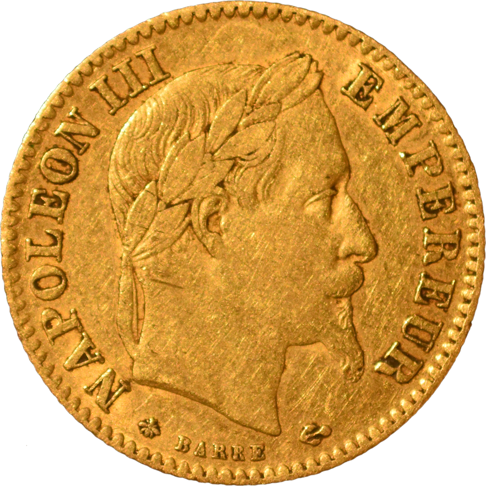 10 francs Napoléon III 1868 A TTB droit