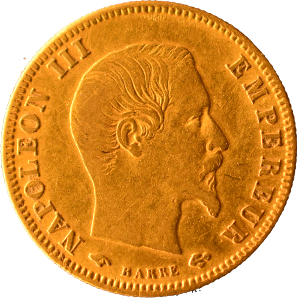 5 francs Napoléon III 1859 A TTB droit