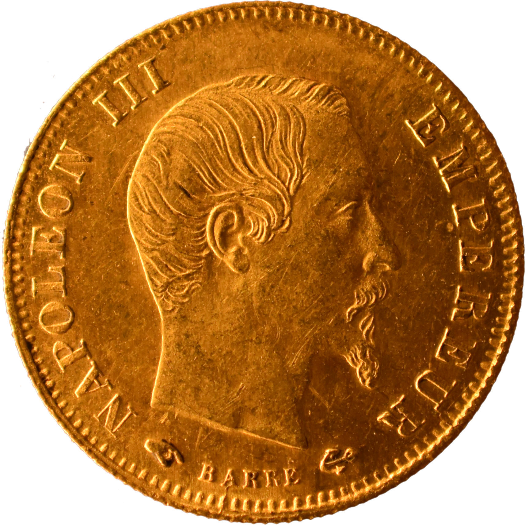 5 francs or Napoléon III 1857 A SPL droit