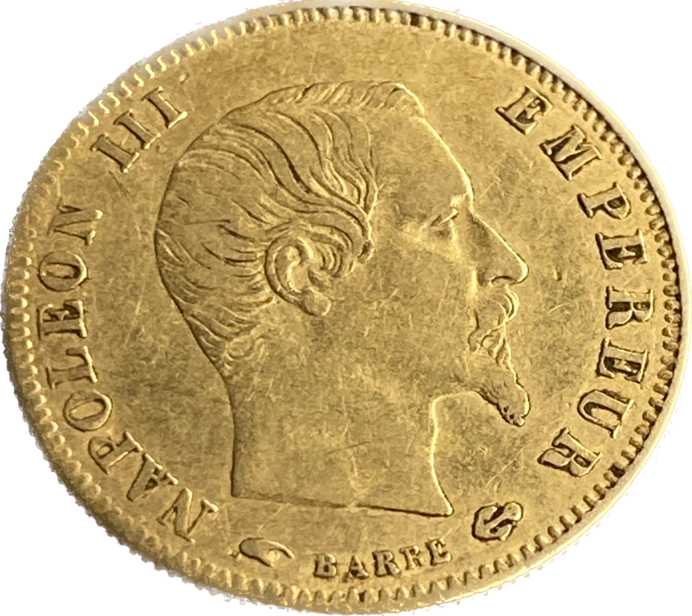 5 francs Napoléon III 1858 A TTB droit