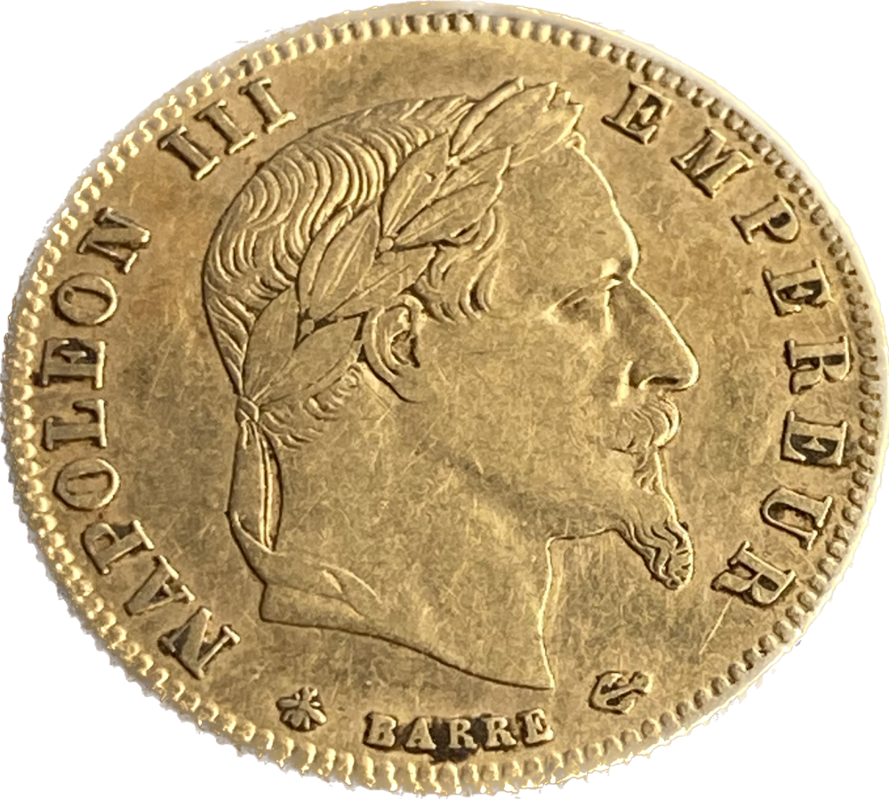 5 francs Napoléon III 1863 A TTB + droit