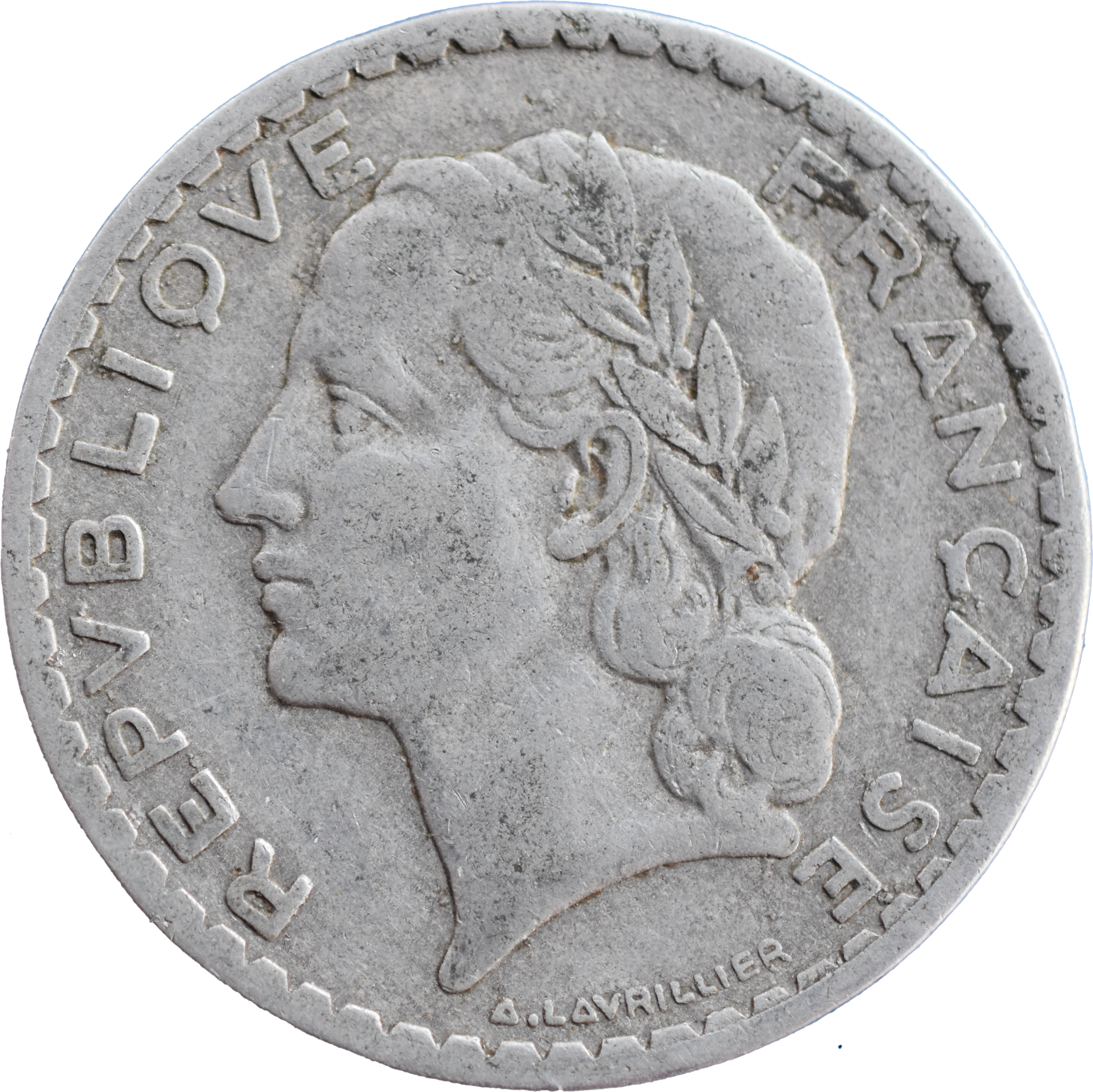 5 francs Lavrillier 1952 TB+ droit