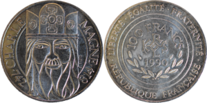 100 francs Charlemagne argent droit et revers