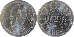 100 francs Jean Monnet argent droit et revers