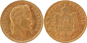 20 francs Napoléon III Tête laurée droit et revers