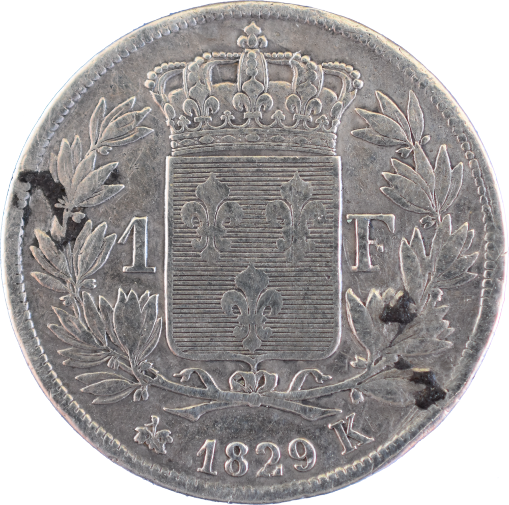 1 franc Charles X 1829 K TB revers