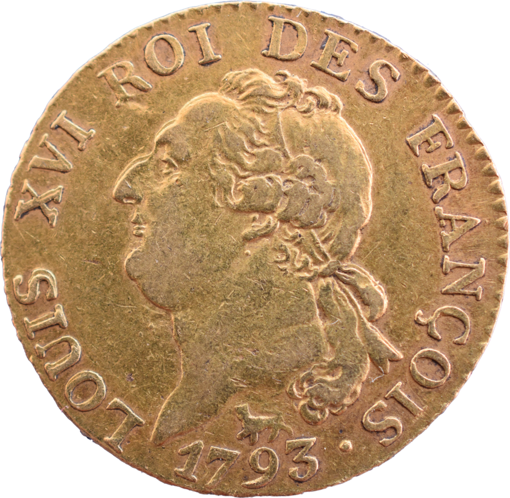 Louis XVI louis d’or de 24 Livres 1793 A TTB droit