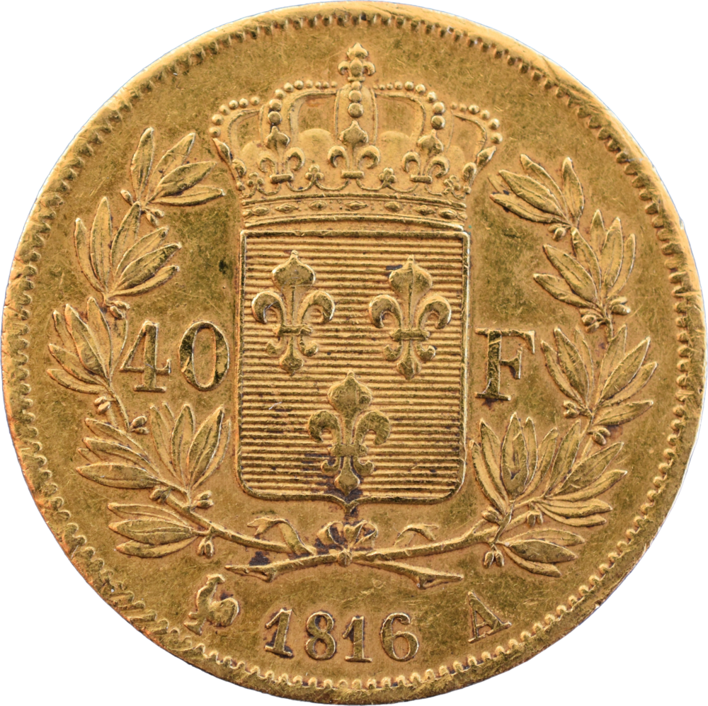 40 francs Louis XVIII 1816 A SUP revers