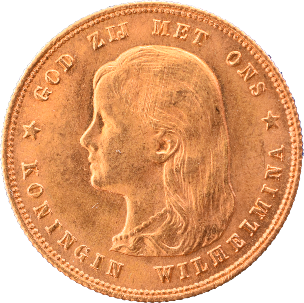 10 Gulden 1897 SUP Wilhelmine droit