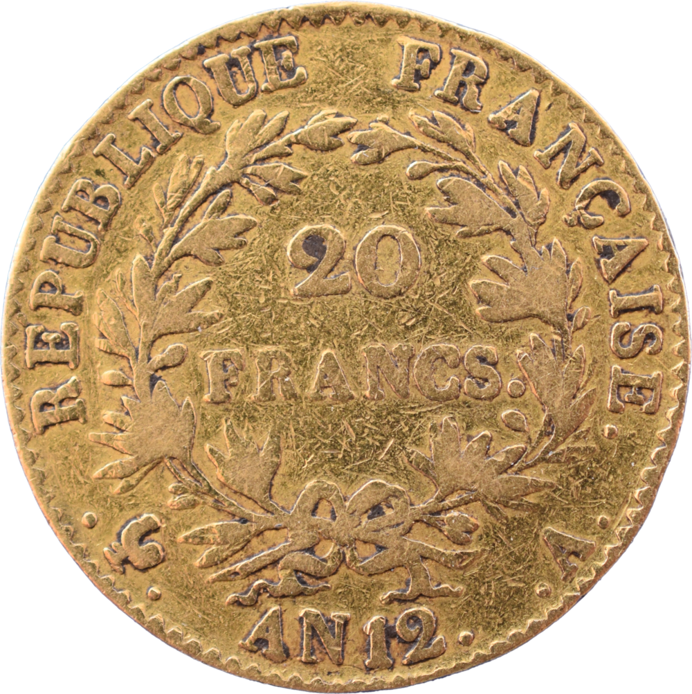 20 francs Bonaparte an12 A TTB revers