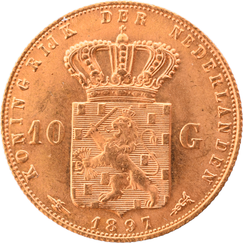 10 Gulden 1897 SUP Wilhelmine revers