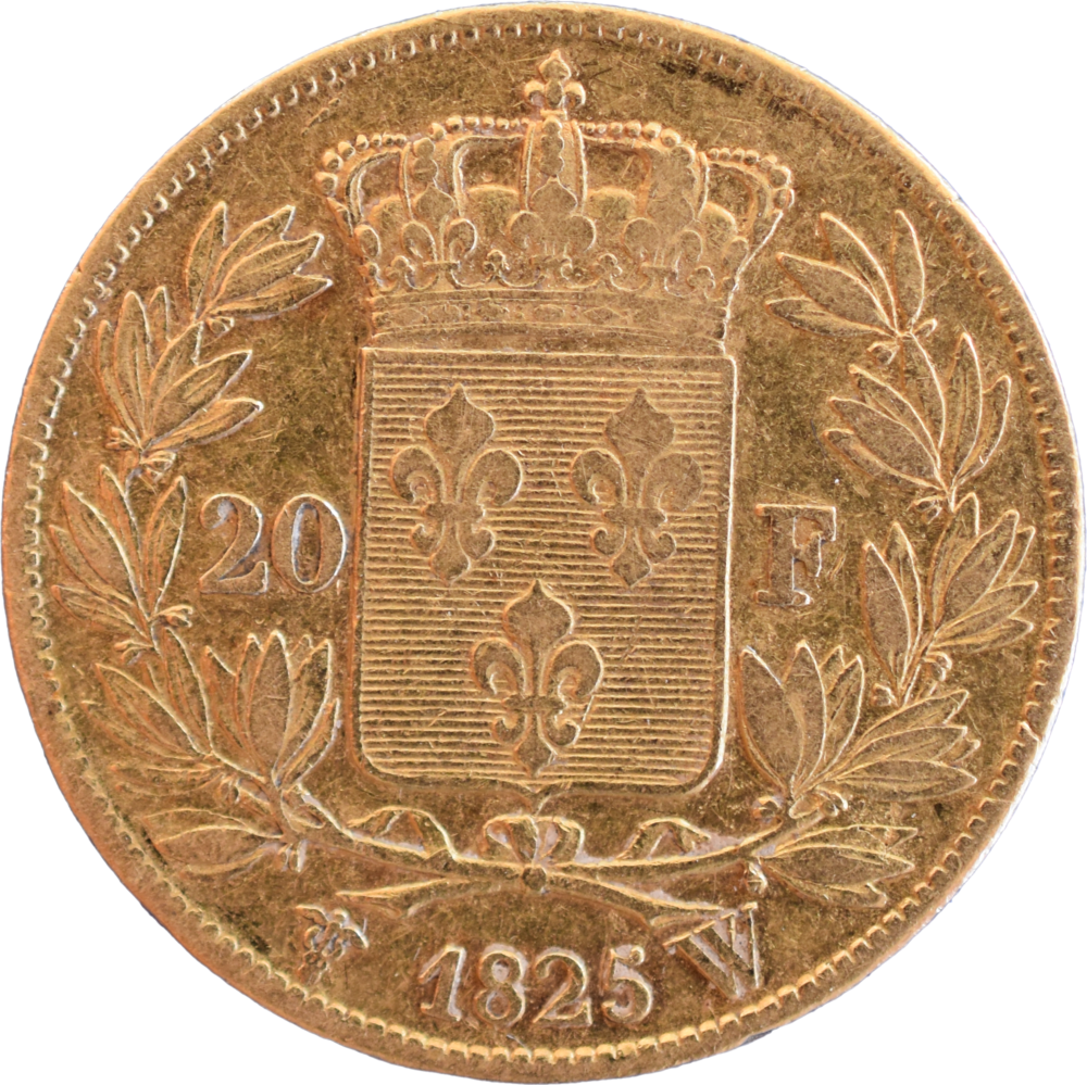 20 francs Charles X 1825 W TTB revers