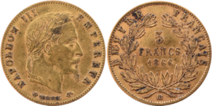 5 francs Napoléon III 1866 BB TTB+ droit et revers