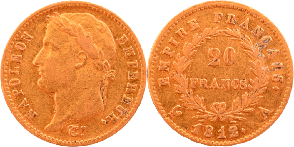 20 francs Napoléon 1812 A TTB droit et revers