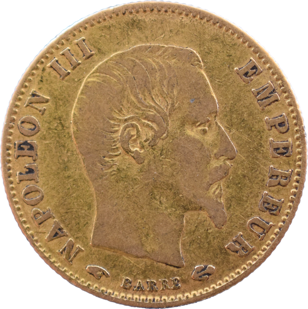 5 francs or Napoléon III 1859 A TB droit