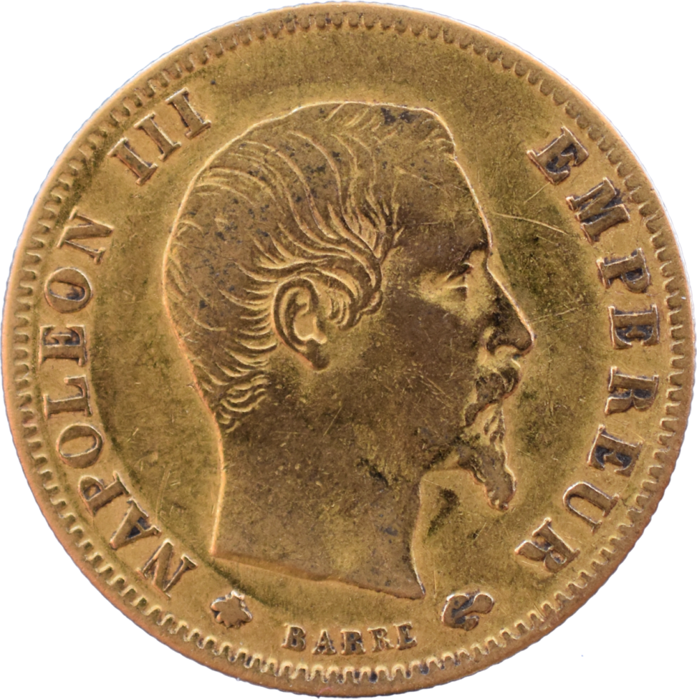 5 francs or Napoléon III 1859 BB TTB droit