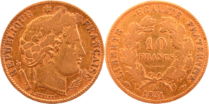 10 francs Cérès 1851 A TB droit et revers