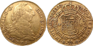 4 Escudos Charles III 1775 TTB droit et revers