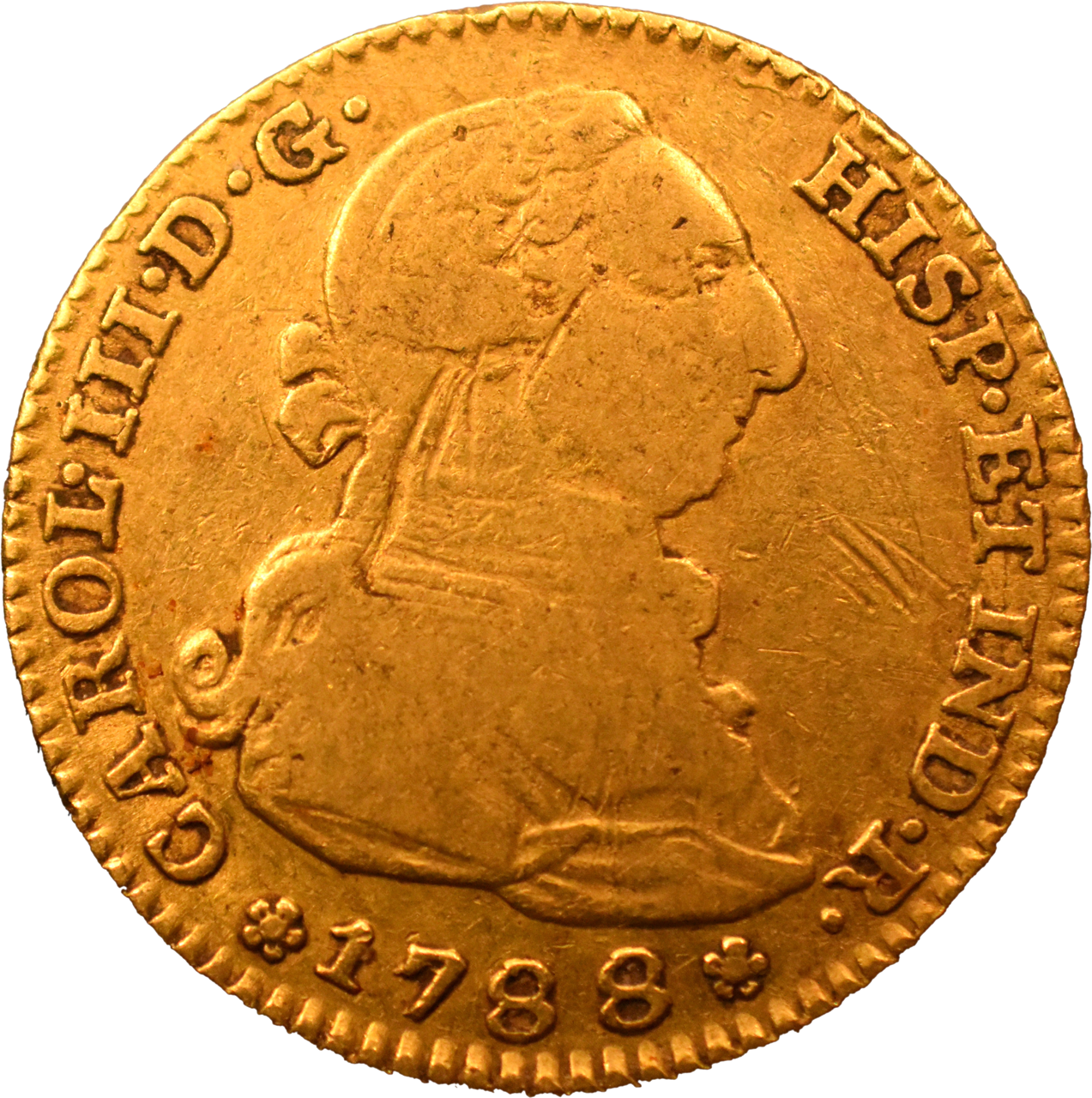 2 Escudos Charles III 1788 TB droit