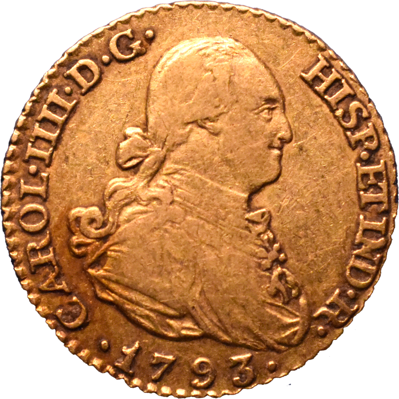 1 Escudos Charles IV 1793 TB droit