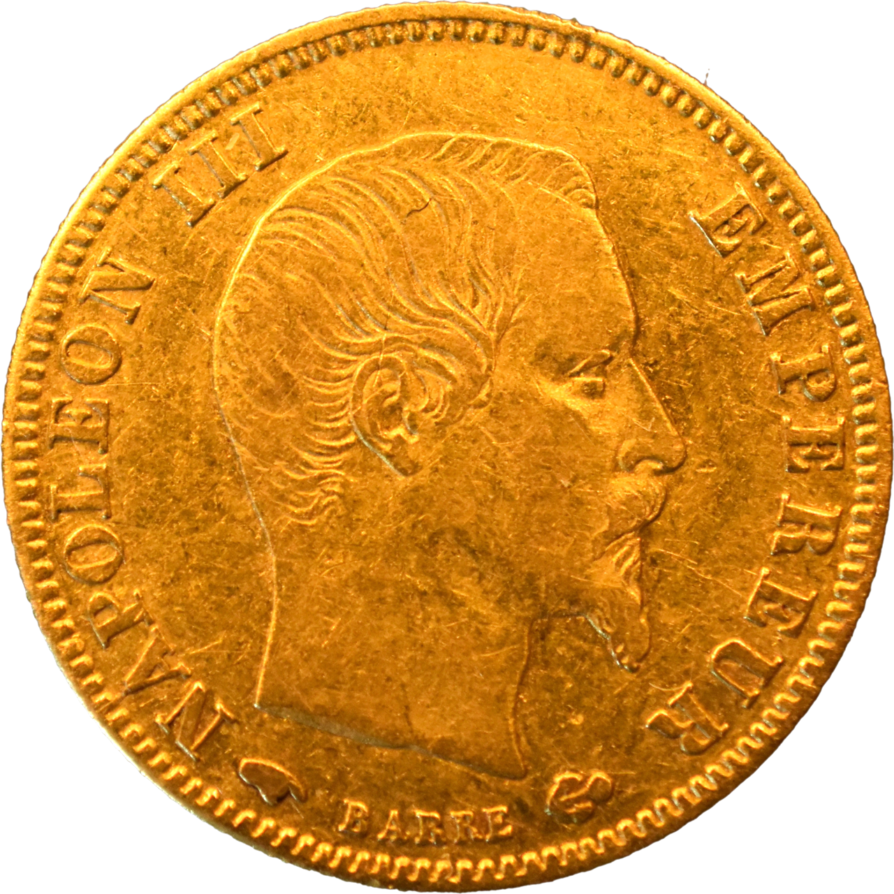 5 francs or Napoléon III 1859 A TTB droit