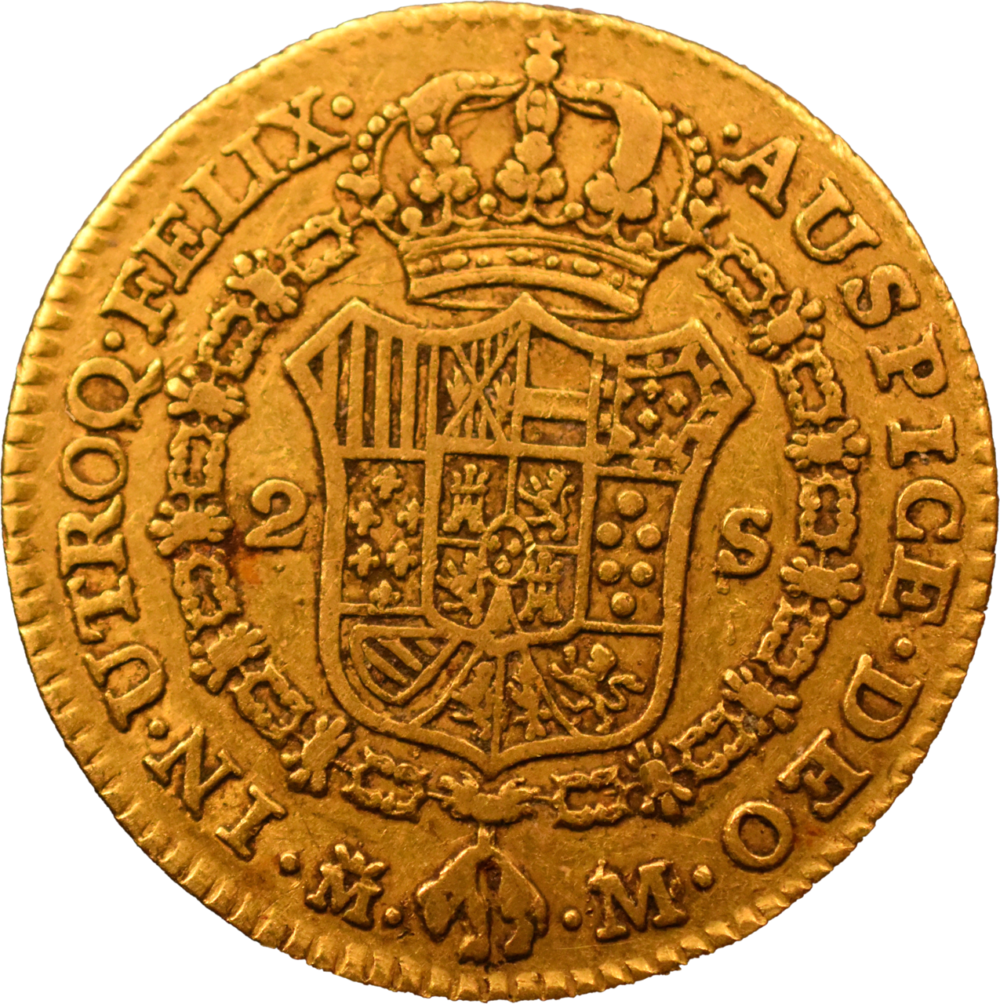 2 Escudos Charles III 1788 TB revers