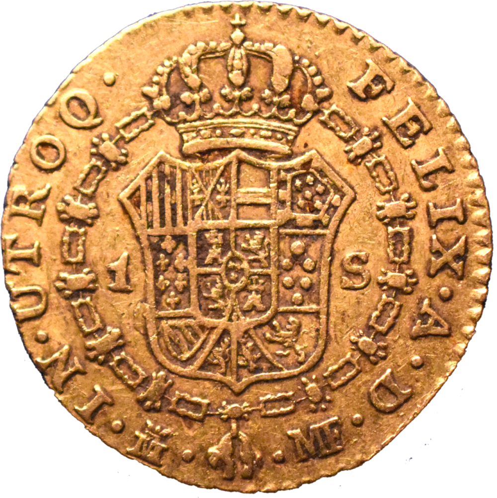 1 Escudos Charles IV 1793 TB revers