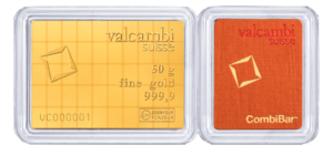 Lingot d’or 50 grammes 999,9 CombiBar Valcambi
