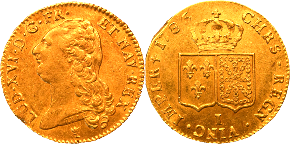 Louis XVI double louis d’or 1786 I SUP droit et revers