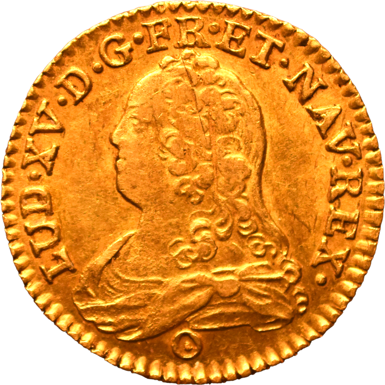 Louis d’or Louis XV 1732 E TTB+ aux écus ovales buste habillé R2 droit