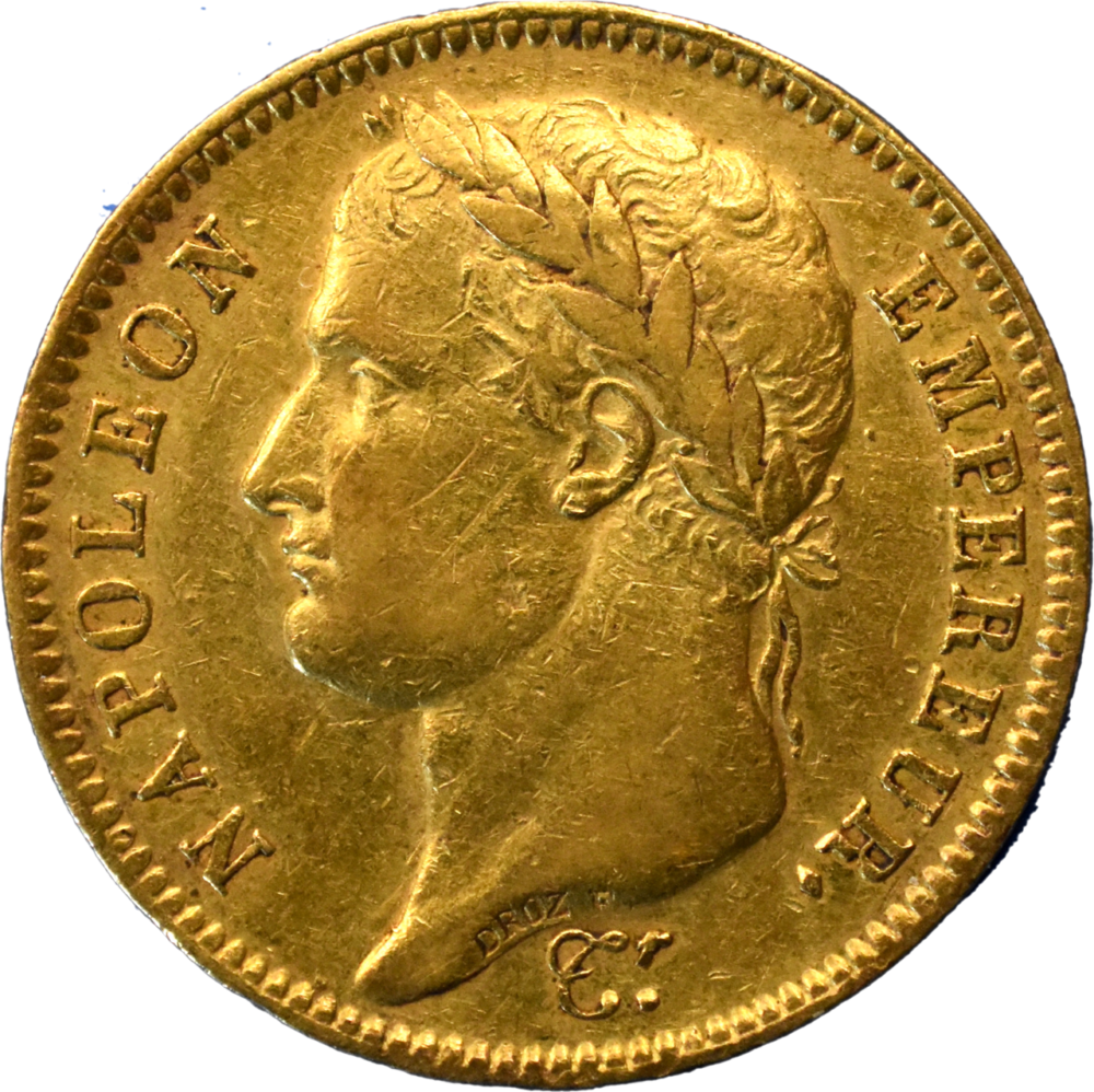 40 francs Napoléon Ier 1808 M TTB fautée droit