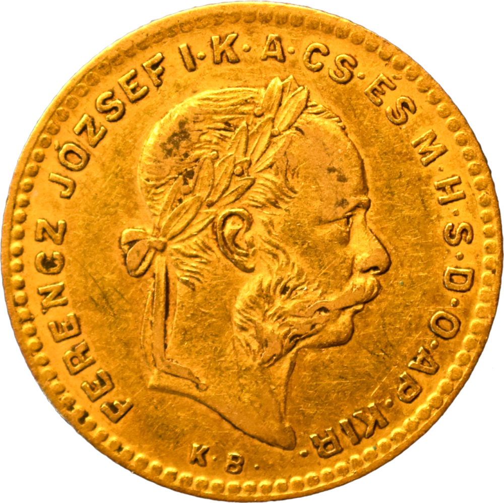 10 francs / 4 forint Franz Joseph I 1881 TTB+ droit