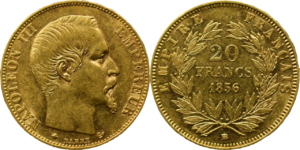 20 francs 1856 BB Napoléon III SUP droit et revers