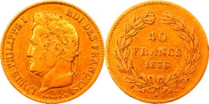 40 francs Louis-Philippe I 1836 A TB droit et revers