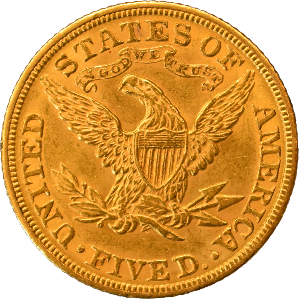 5 dollars 1904 Philadelphie SUP half eagle revers