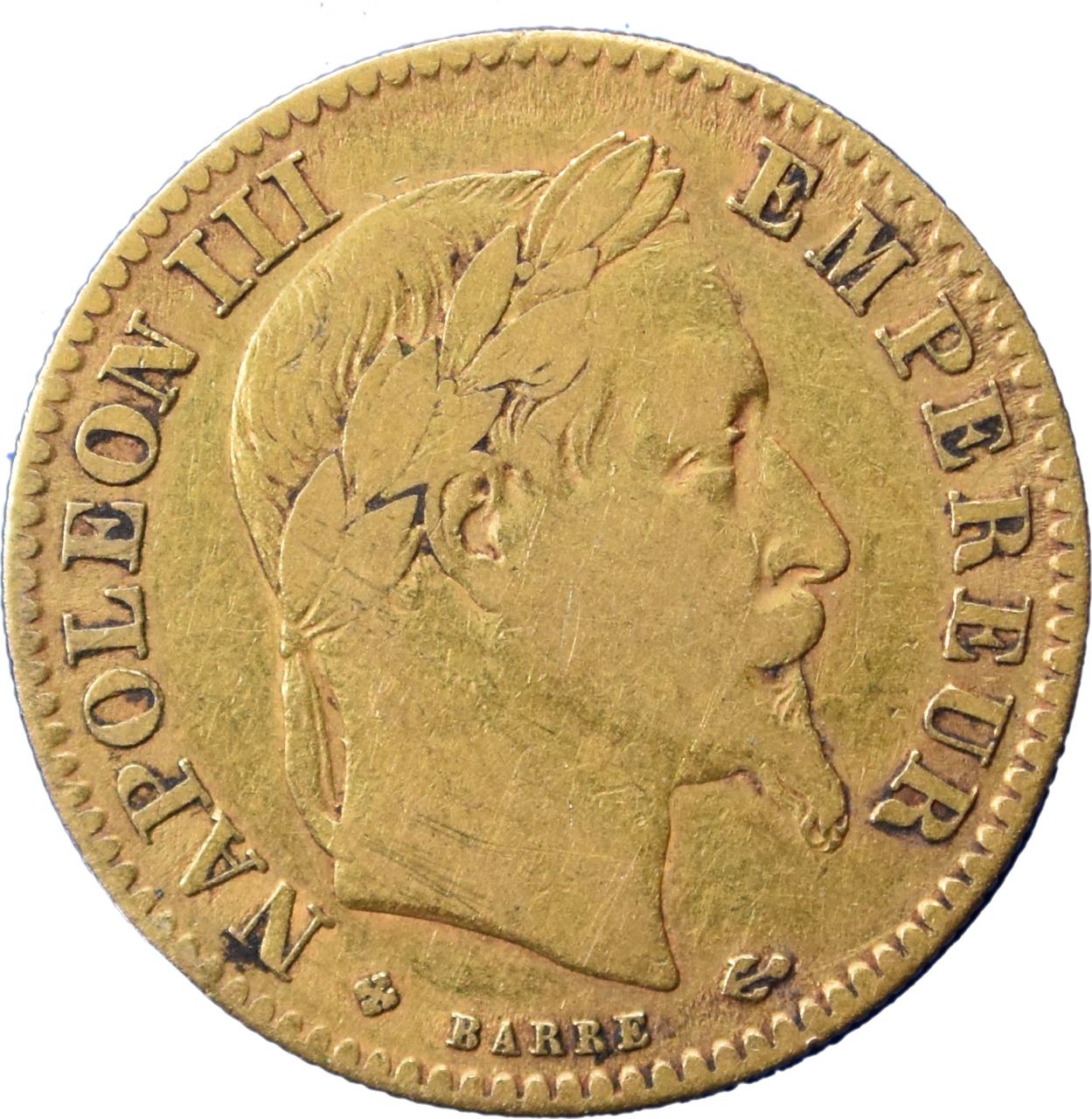 10 francs Napoléon III 1864 Grand BB TB droit