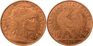10 francs coq 1899 TTB droit et revers