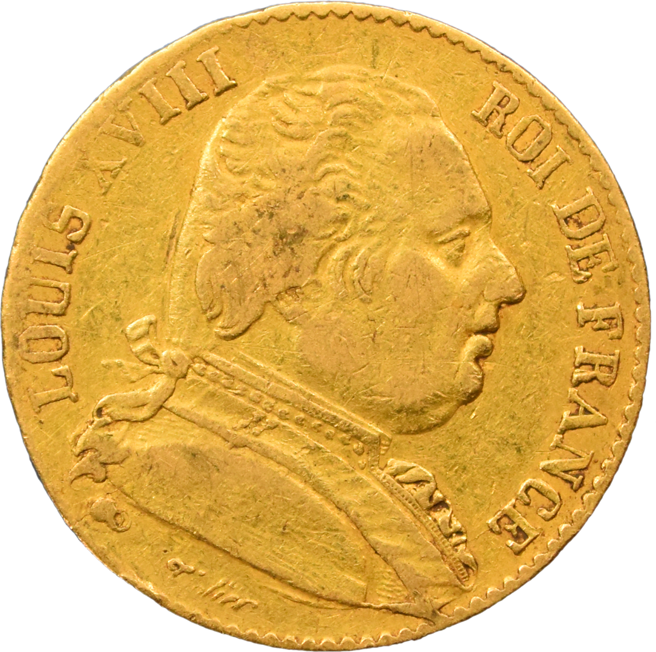 20 francs Louis XVIII 1814 L TB+ droit