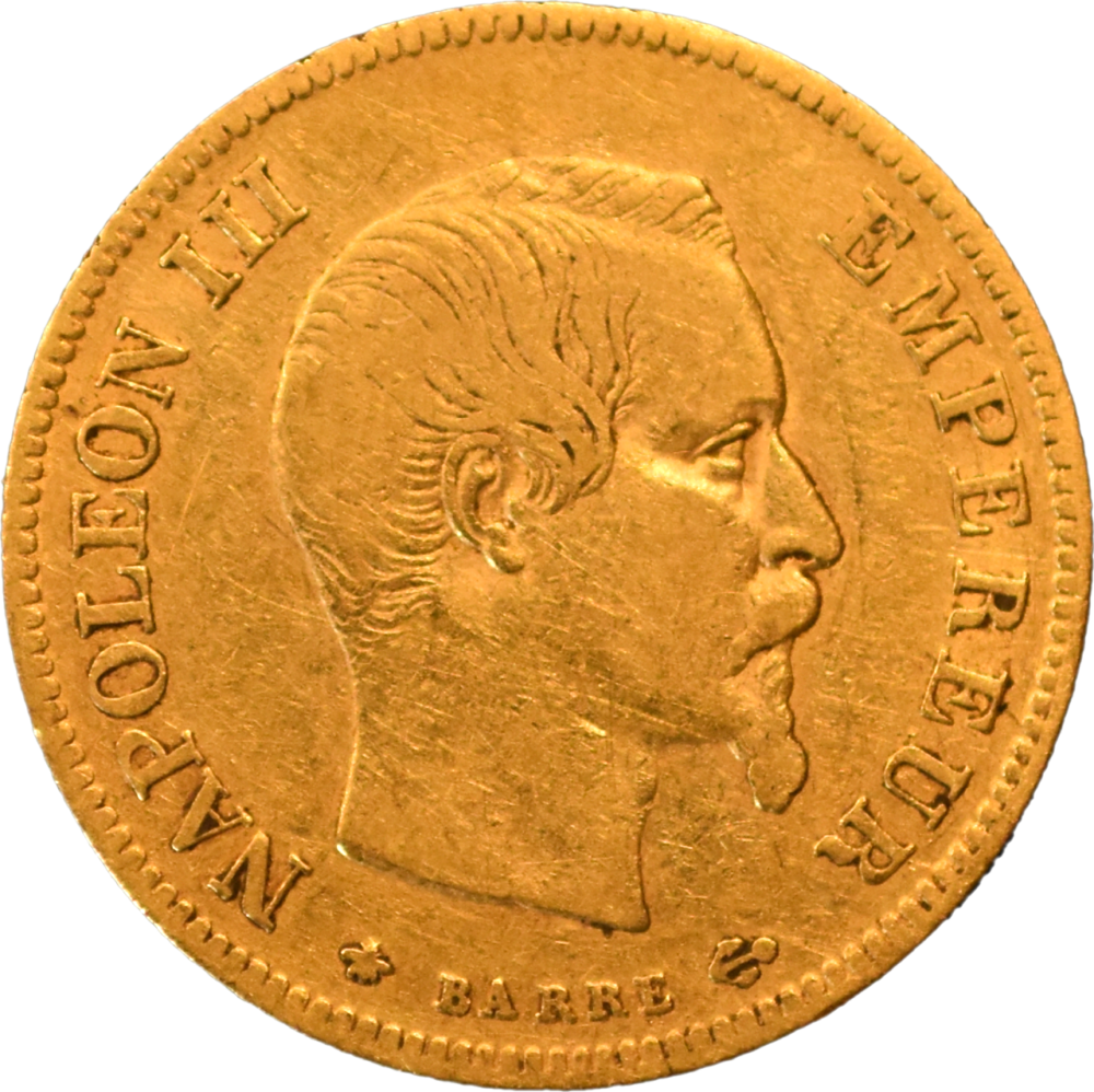 10 francs Napoléon III 1855 BB TB+ R3 droit