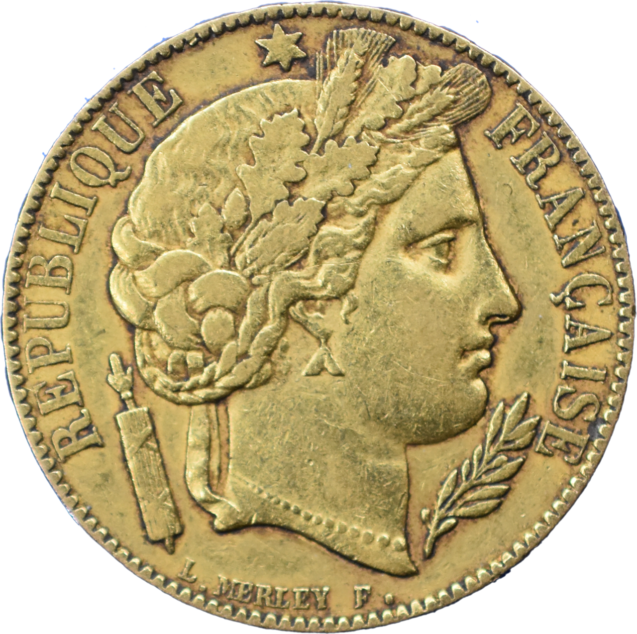 20 francs Cérès 1851 A sans point dans la signature TTB droit