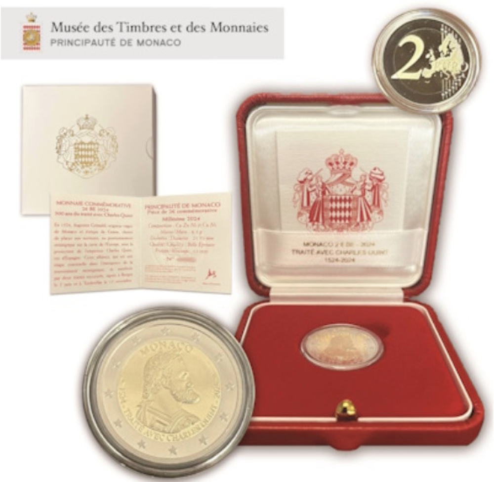 2024 Coffret 2 € BE 500ème Anniversaire du traité de Burgos avec Charles Quint (1524-2024) coffret présentation